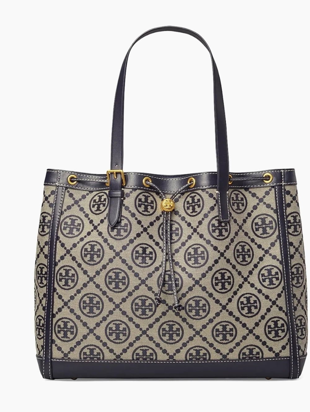 Tory Burch T Monogram Jacquard Tote Bag - Navy Blue